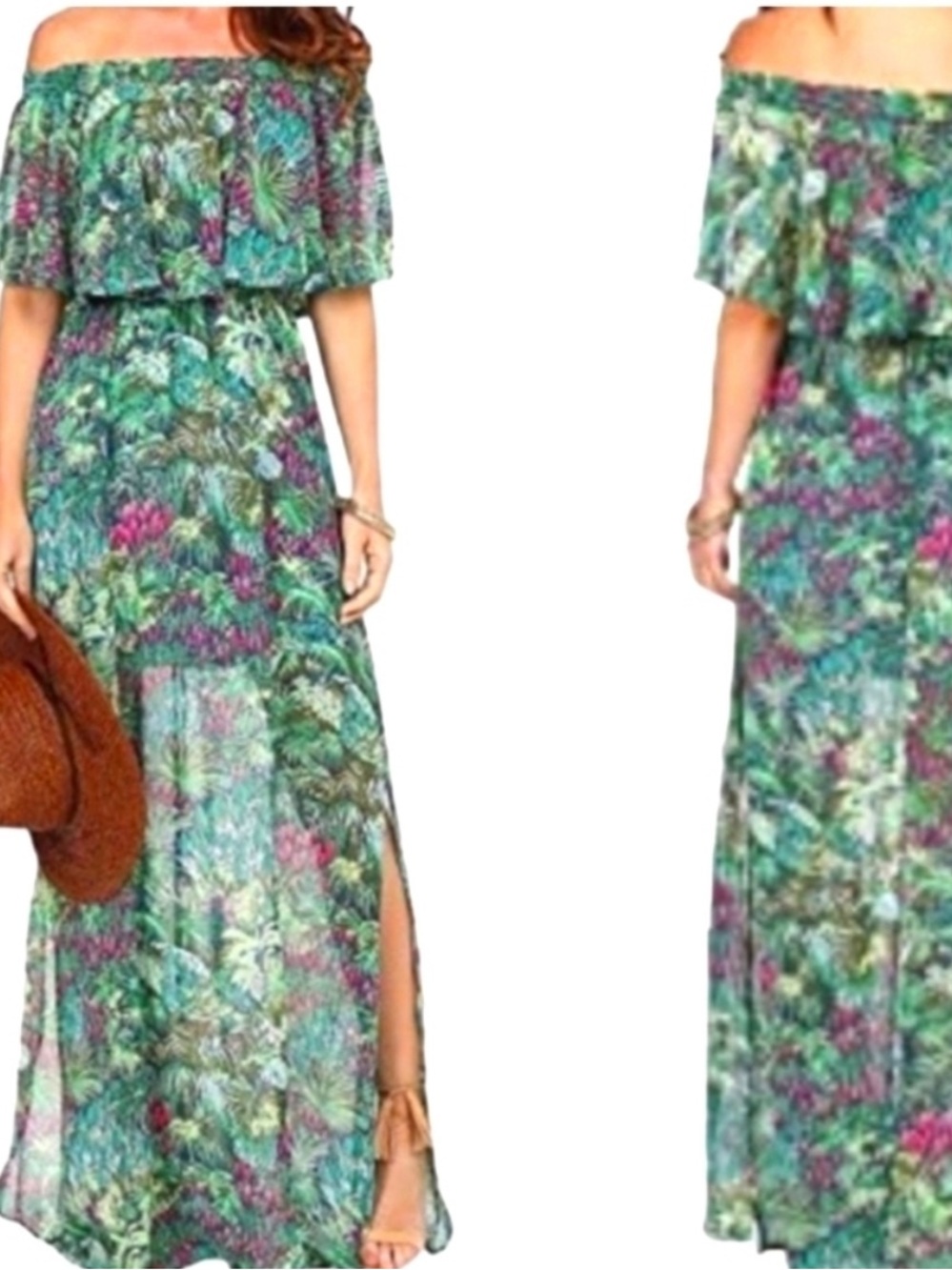 Show Me Your Mumu Hacienda Maxi Dress in Rainforest Cafe Print XS